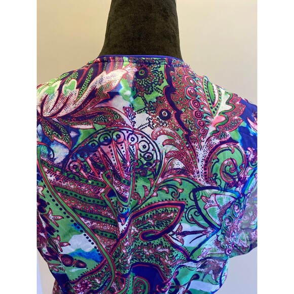 Becca Swimsuit Coverup Size XS-S Sheer Purple Green Elastic Waist Stylish Sexy! - Picture 4 of 12